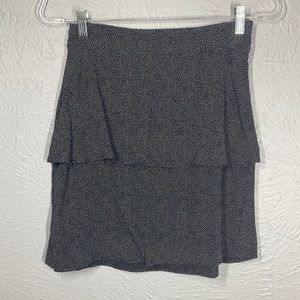 MICKEY & JENNY Black & White Polka Dot 2 Tiered Mini Skirt Women's Size …